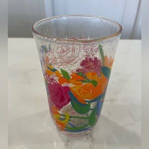 Anthropologie Paint and Petals Floral Juice Glass
